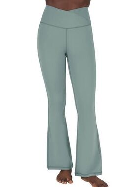 Yogalicious High-Waist Flared Yoga Pants in Sage